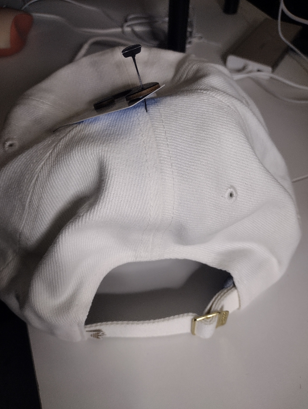 NWT Adidas White Cap with Gold Trefoil Patch, Limited 07/24 - Picture 2 of 3